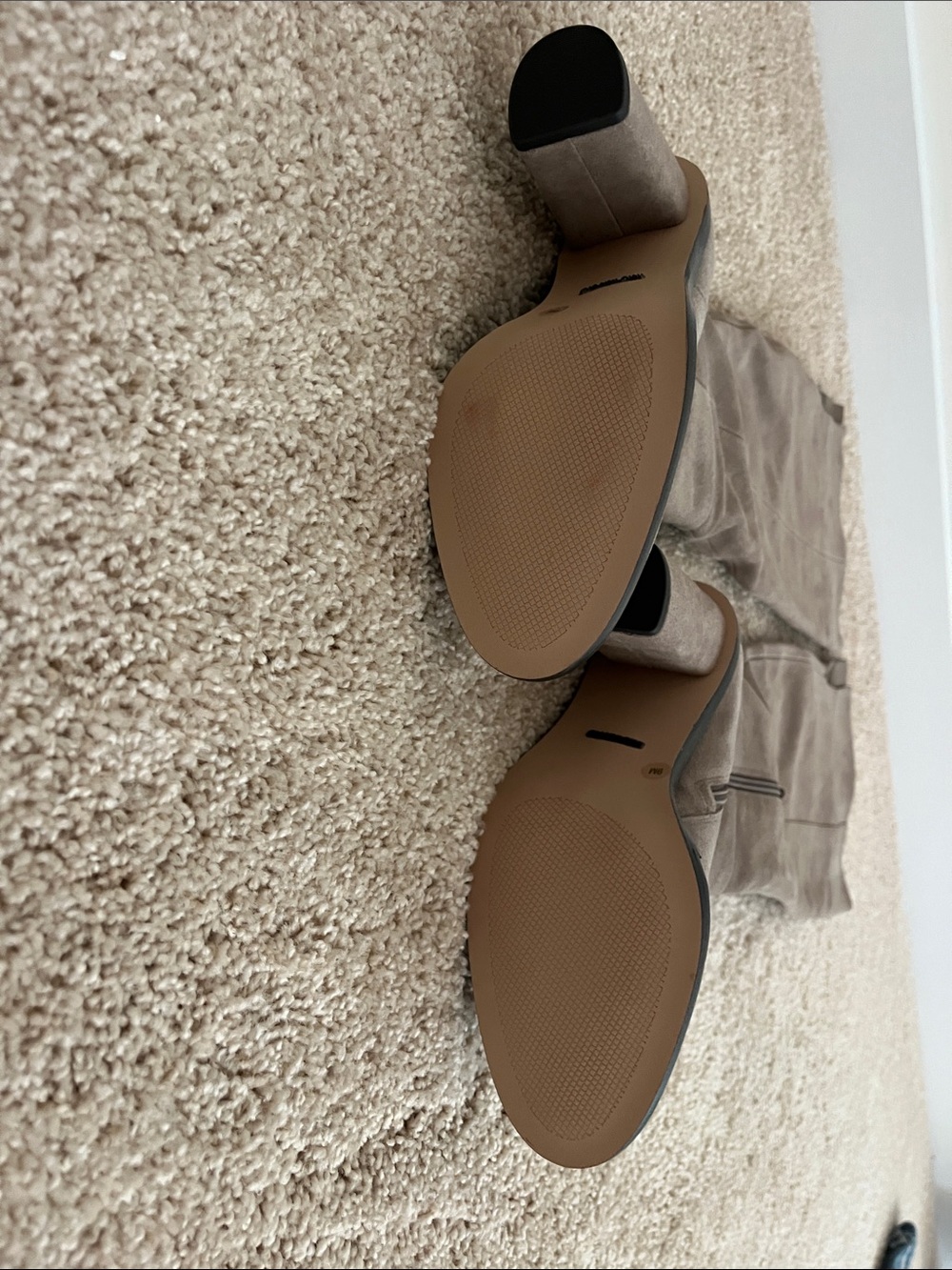 Gianni Bini Taupe Suede Over-the-Knee Block Heel Boots - Picture 3 of 3